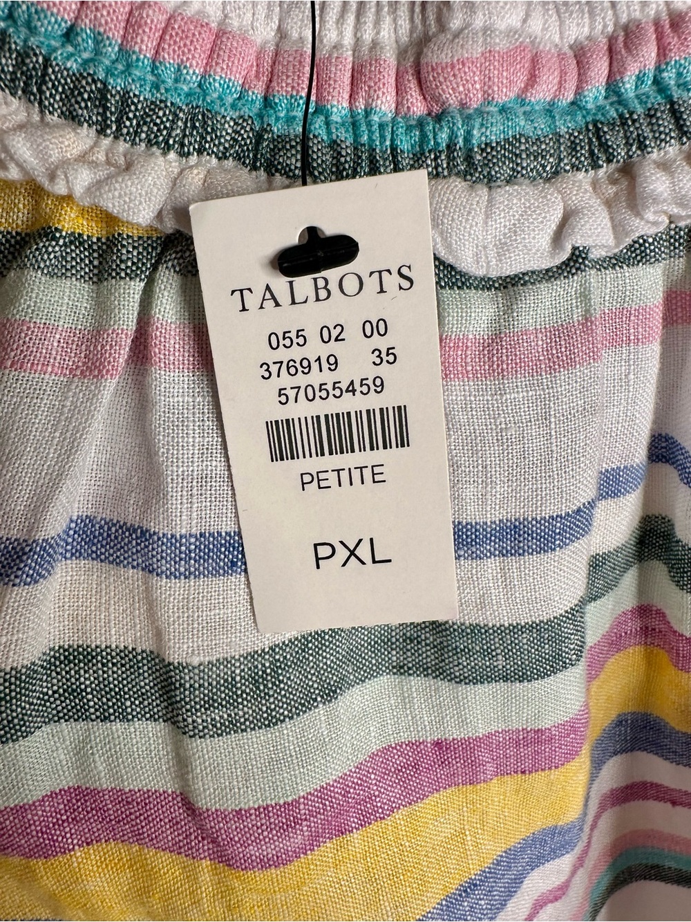 NWT 100% LINEN Halter Top – Festive Stripe Petite XL - Picture 3 of 8